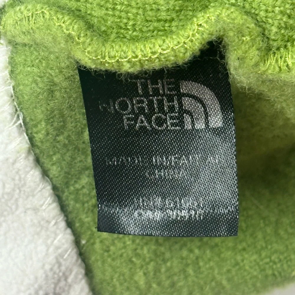 The North Face Beanie Child Infant Green Brown 100% Woolaine Thick‎ Warm Winter